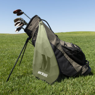 Heeres hellgrün geometrisches Maschenmuster Monogr Golfhandtuch