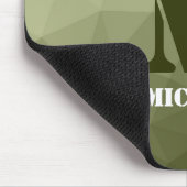 Heeres hellgrün geometrisches Maschenmuster Monogr Mousepad (Ecke)