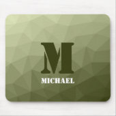 Heeres hellgrün geometrisches Maschenmuster Monogr Mousepad (Vorne)