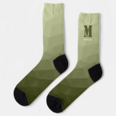 Heeres hellgrün geometrisches Maschenmuster Monogr Socken (Linkes Detail)