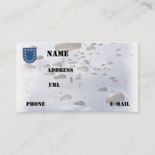 Heereseinheitveteranen-Werbeoffizier untersucht Visitenkarte (Vorderseite)