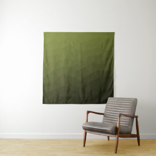 Heeresgrün dunkler Gradient geometrisches Maschenm Wandteppich