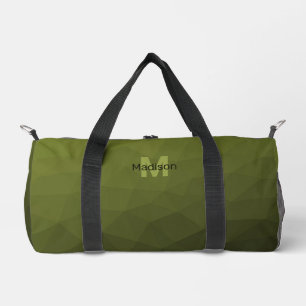 Heeresgrün geometrisches Mesh-Muster Monogramm Duffle Bag