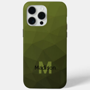 Heeresgrün Ombre geometrisches Mesh-Muster Monogra Case-Mate iPhone Hülle