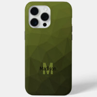 Heeresgrün Ombre geometrisches Mesh-Muster Monogra