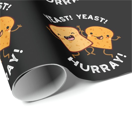 Hefe Hefe Hurray Funny Bread Puns Dark BG Geschenkpapier (Rolleneckpunkt)