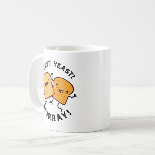 Hefe Hefe Hurray Funny Broad Puns Kaffeetasse (Vorderseite Links)