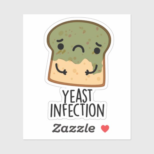 Hefeinfektion Sonnenbrand Aufkleber (Blatt)