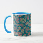 Heffalump Red Blue Beige Paisley Ringer Tasse (Links)