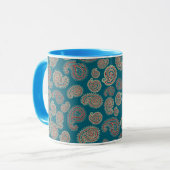 Heffalump Red Blue Beige Paisley Ringer Tasse (Vorderseite Links)