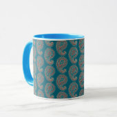 Heffalump Red Blue Beige Paisley Ringer Tasse (Vorderseite Links)