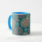 Heffalump rote blaue beige Paisley Tasse (Vorderseite Links)