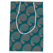 Heffalumps Red Blue Beige Paisley Geschenktasche Mittlere Geschenktüte (Rückseite)