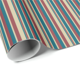 Heffalumps Red Blue Beige Streifen Geschenkpackung Geschenkpapier