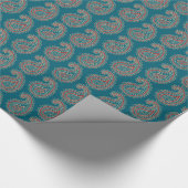 Heffalumps rotes blaues beige Paisley Packpapier (Ecke)