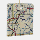 Heflin AL Vintag Map Keramikornament (Rechts)