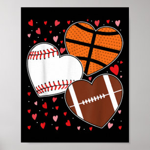 Heft Basketball Baseball Football Boys Mens Valen Poster