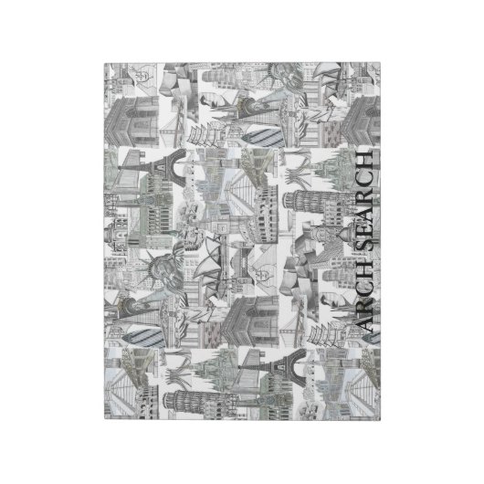 Heft der Anmerkungen Wandbild Arch Search Notizblock (Rotiert)