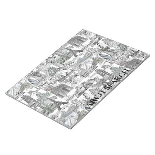 Heft der Anmerkungen Wandbild Arch Search Notizblock (angewinkelt)