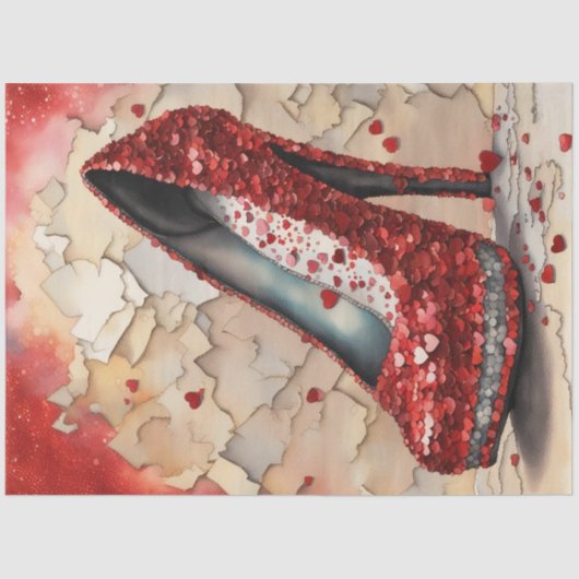 Heft Red High Heel Glamour Decoupage Papier (Vorderseite)