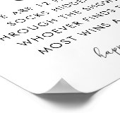 Heft Script Baby Sock Hunt Baby Shower Spielzeiche Poster (Ecke)