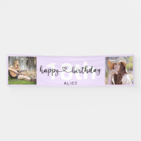 Heft Script Foto Geburtstag Pastel Lila Banner