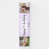 Heft Script Foto Geburtstag Pastel Lila Banner (Vertikal)