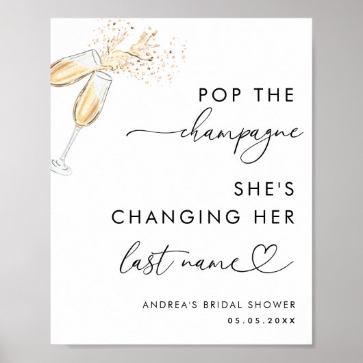 Heft Script Pop der Champagne Brautparty Signatur Poster (Vorne)