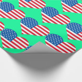 Heft USA Flag Blue Wrapping Paper Geschenkpapier (Ecke)