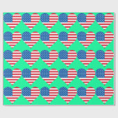 Heft USA Flag Blue Wrapping Paper Geschenkpapier (Flach)