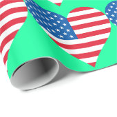 Heft USA Flag Blue Wrapping Paper Geschenkpapier (Rolleneckpunkt)