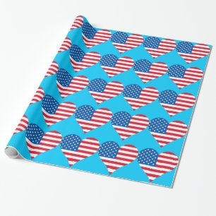 Heft USA Flag Türkis Wrapping Paper Geschenkpapier