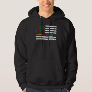 Heftbeat American Flag Rainbow Colors Gay Lesbia Hoodie