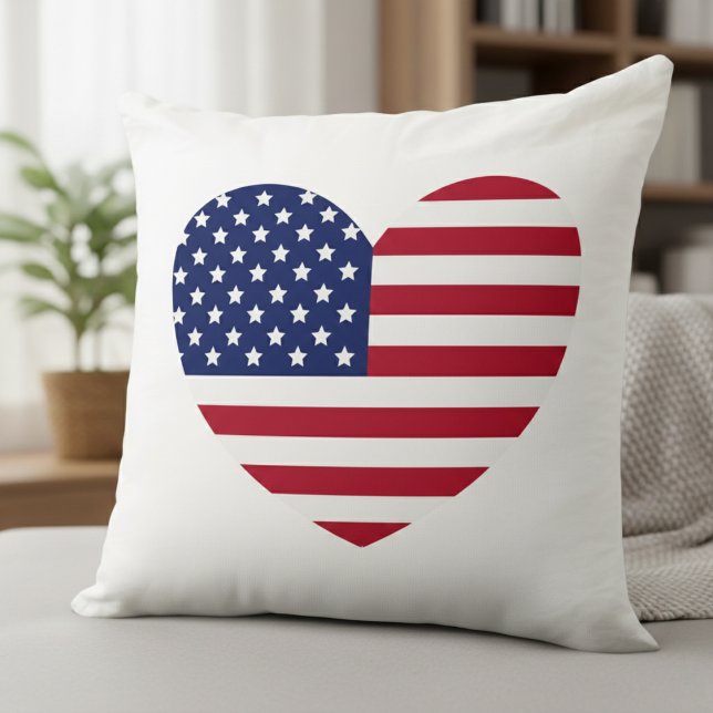 Heftfahne USA Pillow Kissen (Show the love for the red, white, and blue.)