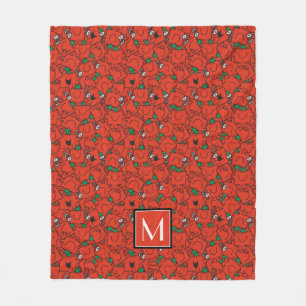 Heftgewichte Rot und Grün Muster Monogramm Fleecedecke
