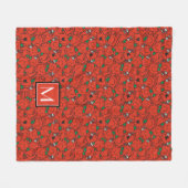 Heftgewichte Rot und Grün Muster | Monogramm Fleecedecke (Vorderseite (Horizontal))