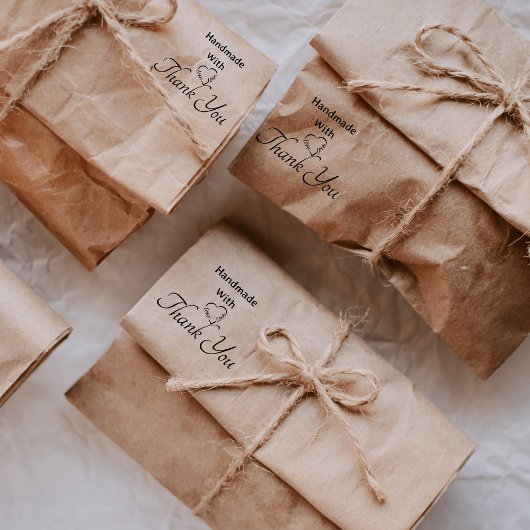 Hefthandgemacht mit Liebe Typografie Script Permastempel