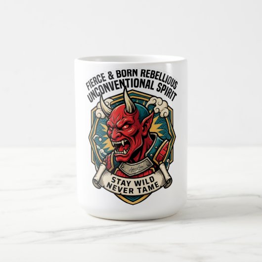 Heftig & Geboren Rebellischer Ungewöhnlicher Geist Kaffeetasse (Mittel)