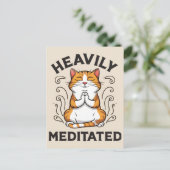 Heftig meditierter Funny Yoga Postkarte (Stehend Vorderseite)