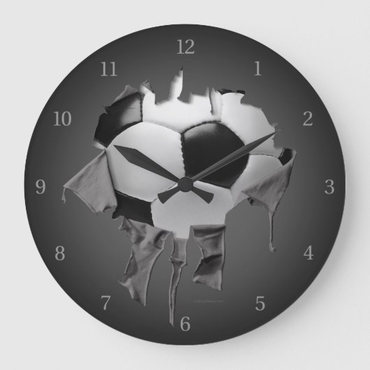 Heftige Fußball-Dunkelheits-Wanduhr Große Wanduhr (Vorderseite)