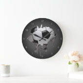 Heftige Fußball-Dunkelheits-Wanduhr Große Wanduhr (Zuhause)