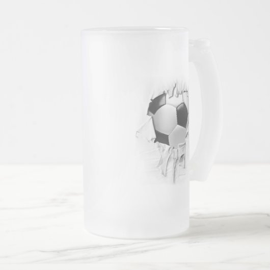 Heftige Fußball-mattierte Bier-Tasse Mattglas Bierglas (VorderseiteRechts)