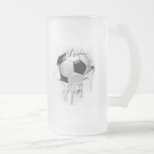 Heftige Fußball-mattierte Bier-Tasse Mattglas Bierglas