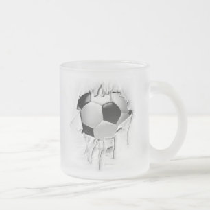 Heftige Fußball-mattierte Kaffee-Tasse Mattglastasse
