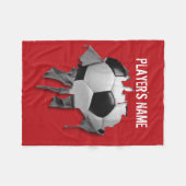 Heftige Fußball-personalisierte schwarze Fleecedecke (Vorderseite (Horizontal))