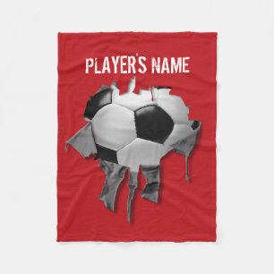 Heftige Fußball-personalisierte schwarze Fleecedecke
