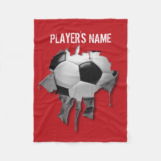 Heftige Fußball-personalisierte schwarze Fleecedecke (Vorderseite)