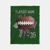 Heftige Fußball-personalisierte schwarze Fleecedecke (Vorderseite)