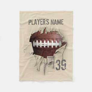Heftige Fußball-personalisierte weiße Fleece-Decke Fleecedecke
