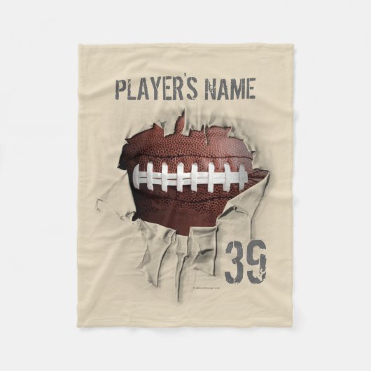 Heftige Fußball-personalisierte weiße Fleece-Decke Fleecedecke (Vorderseite)
